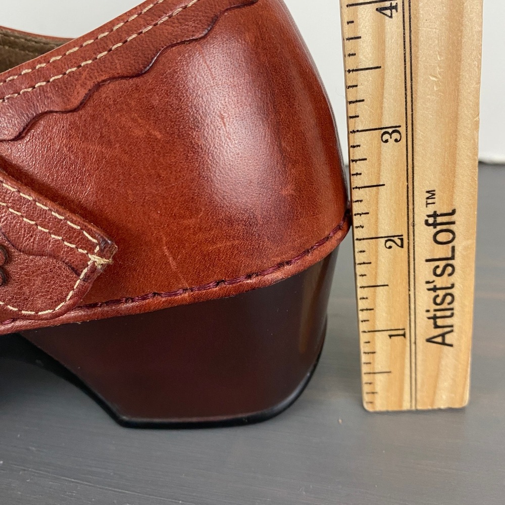 Dansko Mary Jane Clog Shoes Size 6 EU 36 British Tan Floral Boho Preppy Academia - Picture 9 of 10